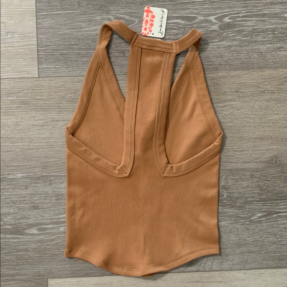 FP MOVEMENT All Clear V Neck Cami Racerback Tank Top NWT Twig Brown Tan - Picture 5 of 6